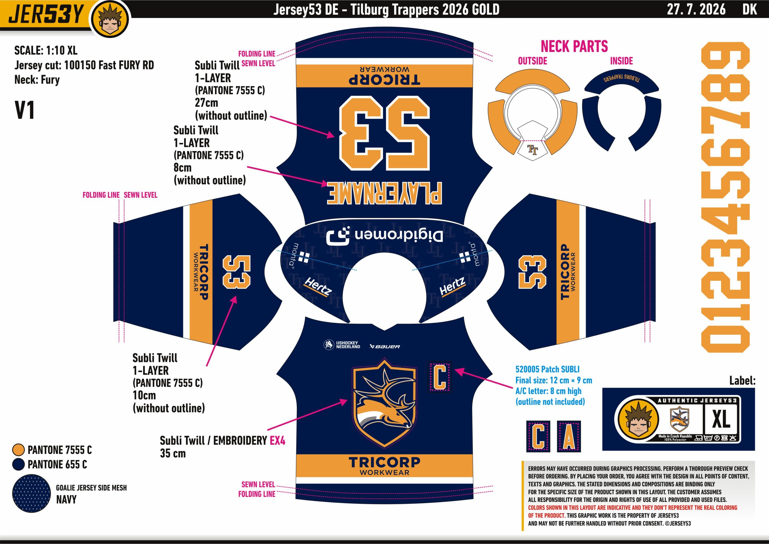 Wedstrijdshirt Tilburg Trappers – Twill (seizoen 26/27) - Image 3